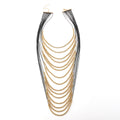 Gold Statement Layered Bead Necklace — Bold Chunky Chain Women's Jewelry