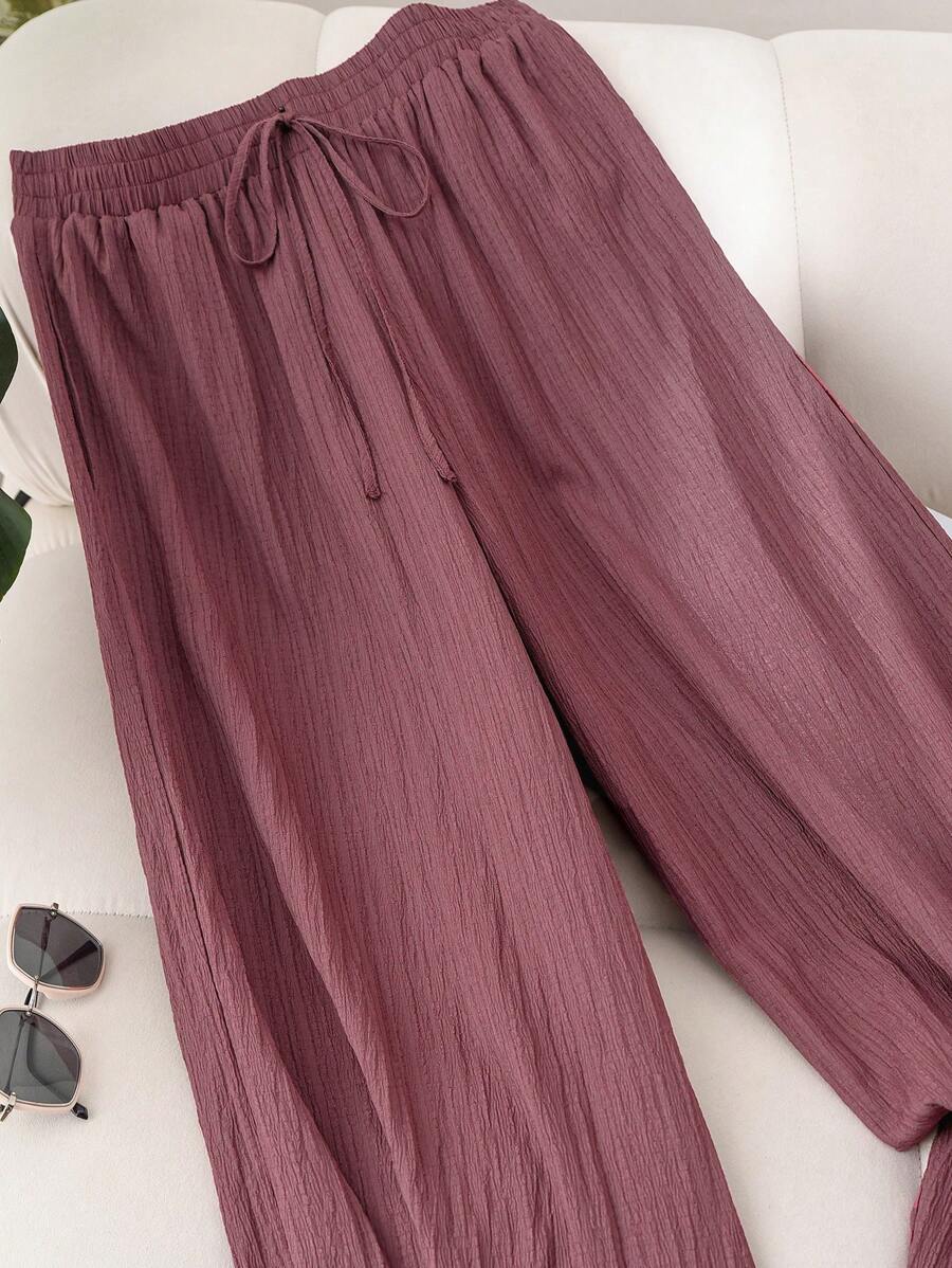 Plus Size High Waist Wide Leg Pants — Boho Flowy Palazzo Pants Women 1X-5X