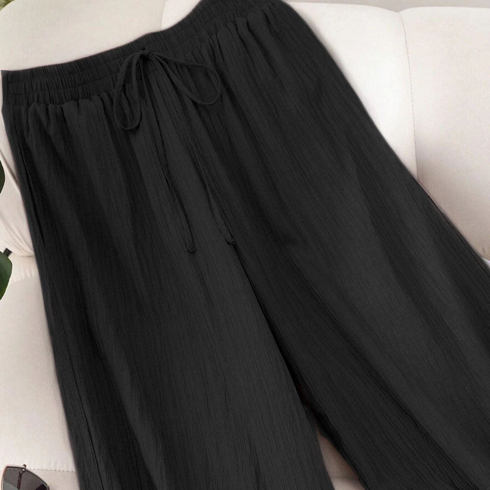Plus Size High Waist Wide Leg Pants — Boho Flowy Palazzo Pants Women 1X-5X