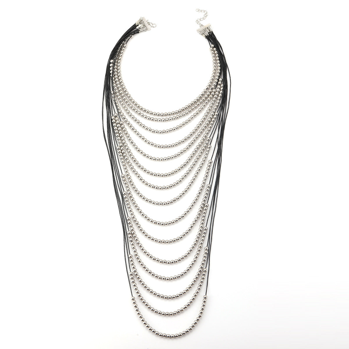 Gold Statement Layered Bead Necklace — Bold Chunky Chain Women's Jewelry