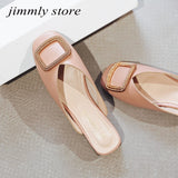 Block Heel Slip-On Mule Pumps