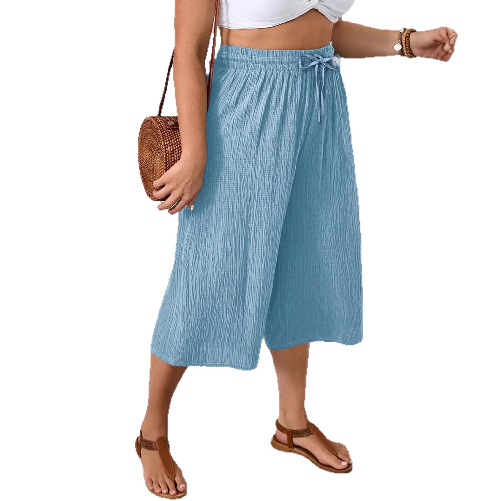 Plus Size Wide Leg Pants Women — Casual High Waist Loose Fit Long Pants 1X-5X