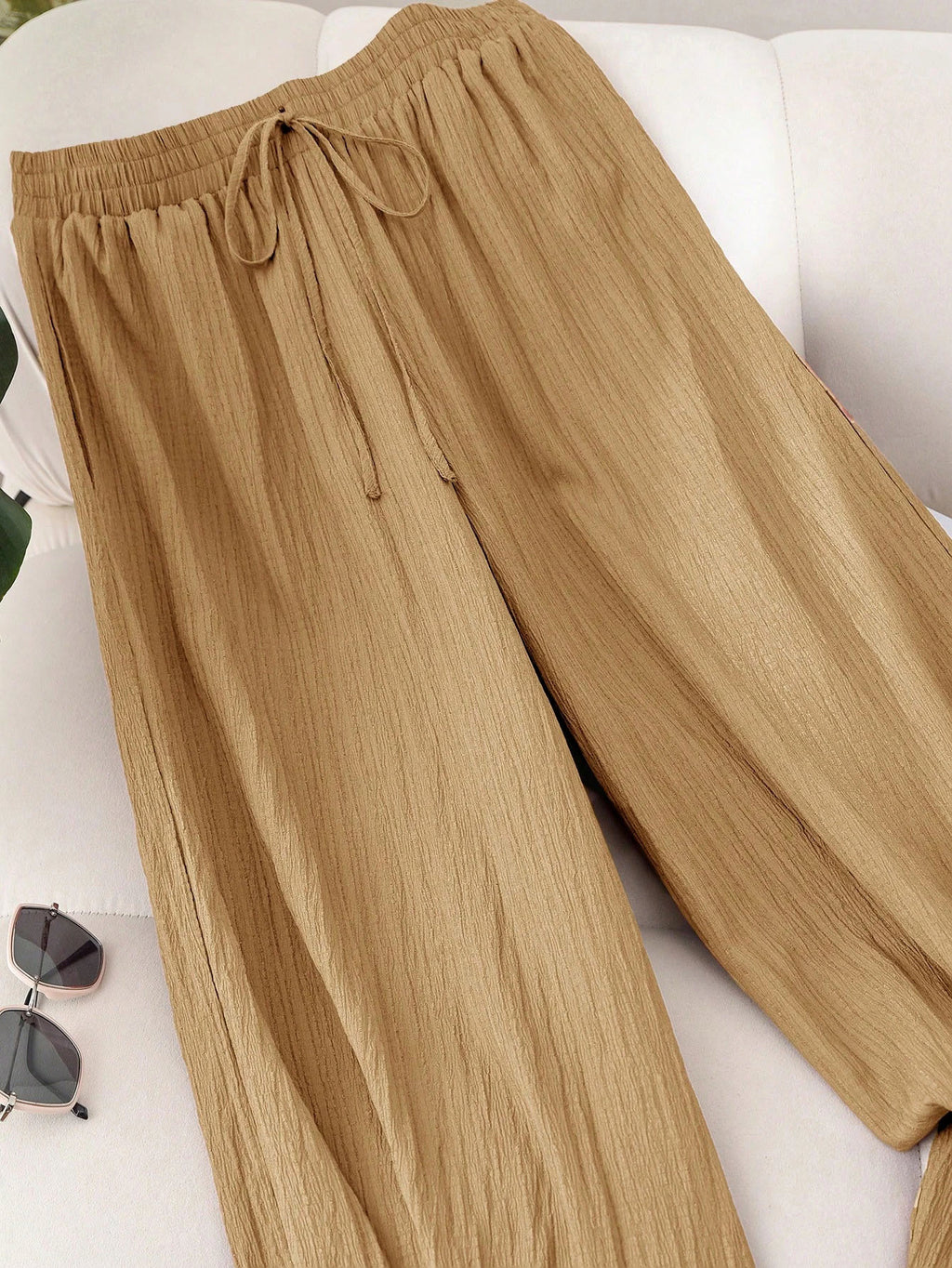 Plus Size High Waist Wide Leg Pants — Boho Flowy Palazzo Pants Women 1X-5X