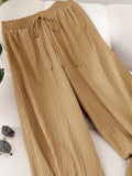 Plus Size High Waist Wide Leg Pants — Boho Flowy Palazzo Pants Women 1X-5X
