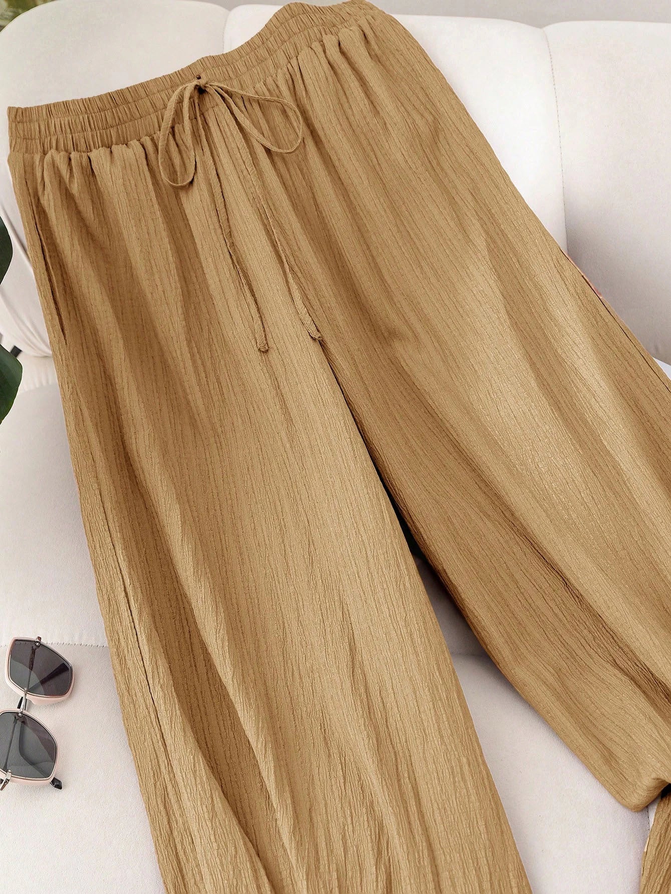 Plus Size High Waist Wide Leg Pants — Boho Flowy Palazzo Pants Women 1X-5X