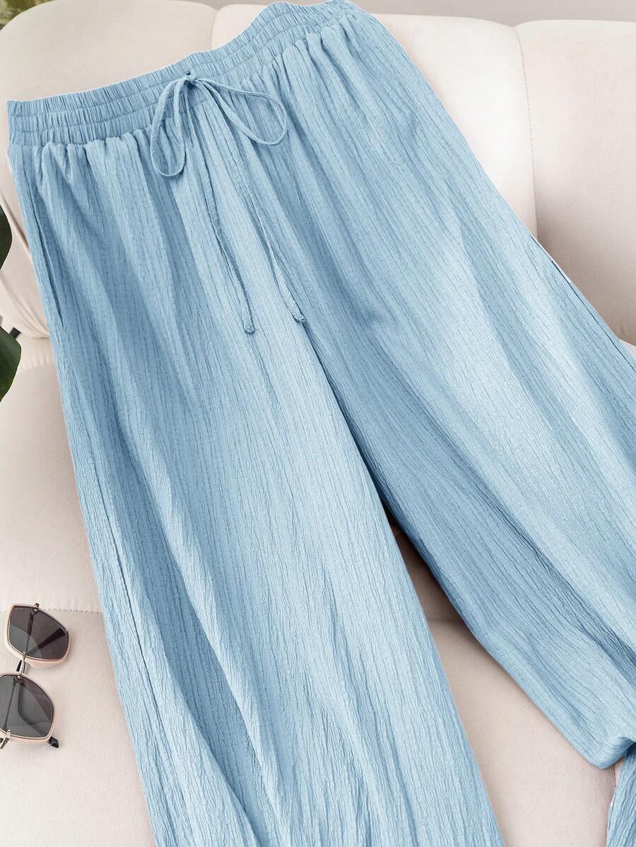 Plus Size High Waist Wide Leg Pants — Boho Flowy Palazzo Pants Women 1X-5X