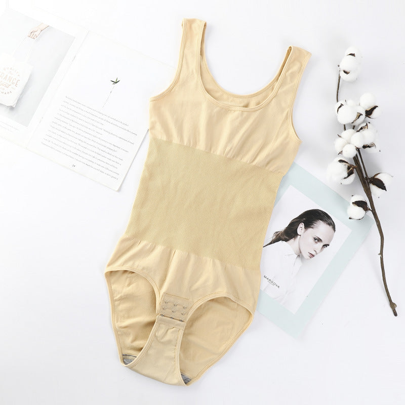 Plus Size Seamless Slimming Bodysuit — Cinched Waist Tummy Control Shapewear XS-5XL
