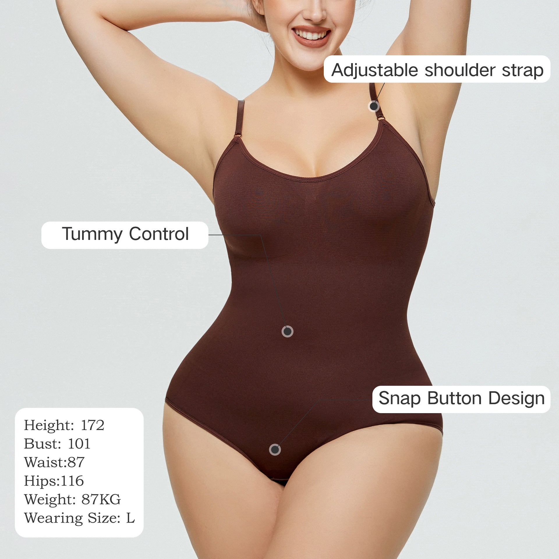 Plus Size Shapewear Bodysuit — Full Body Waist Trainer & Tummy Control 1XL-3XL