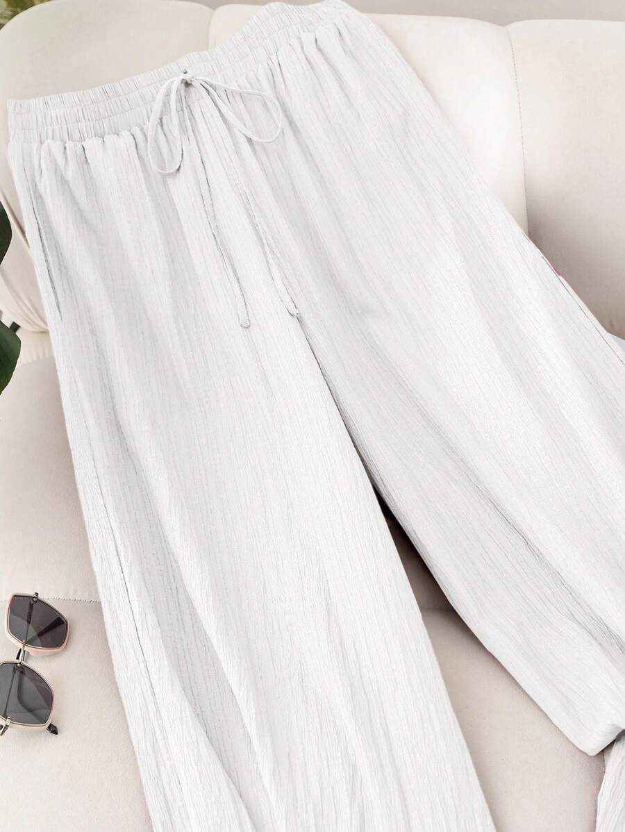 Plus Size High Waist Wide Leg Pants — Boho Flowy Palazzo Pants Women 1X-5X