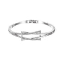 Crystal Rhinestone Knot Bangle — Rose Gold & Silver Statement Cuff Bracelet for Women | Undeniably Hers