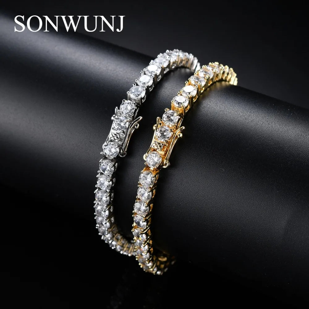 Cubic Zirconia Tennis Bracelet — Crystal Diamond Chain Bracelet for Women | Undeniably Hers