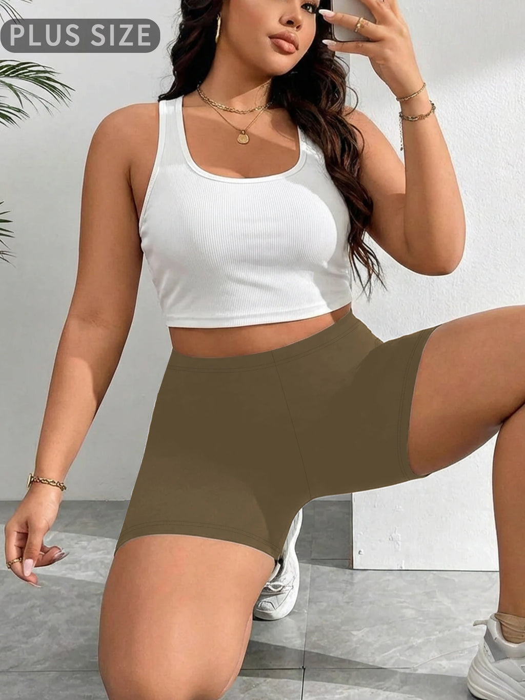 Plus Size High Waist Biker Shorts — Squat Proof Yoga Sports Shorts 1XL-4XL