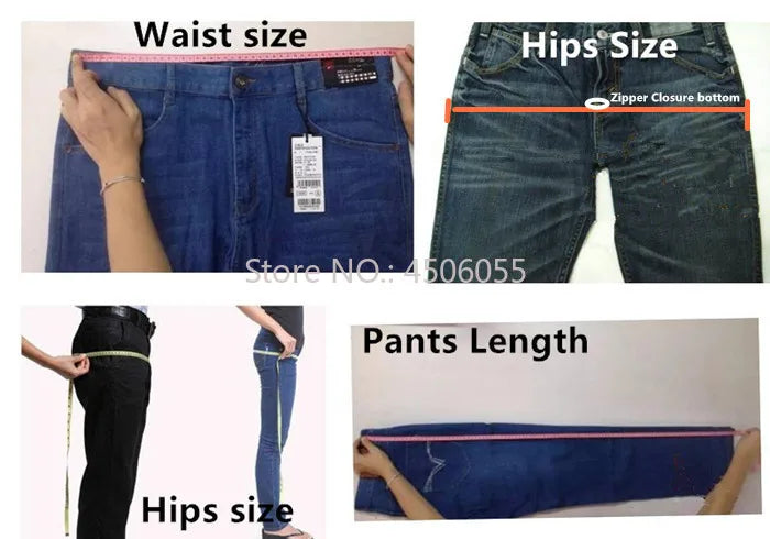 Plus Size Slim Fit High Waist Jeans — Extended Sizes Up to 9XL Women's Denim