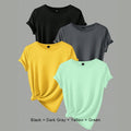 Plus Size 4-Piece Short Sleeve T-Shirt Bundle — Casual Summer Tops for Curvy Women | Undeniably Hers