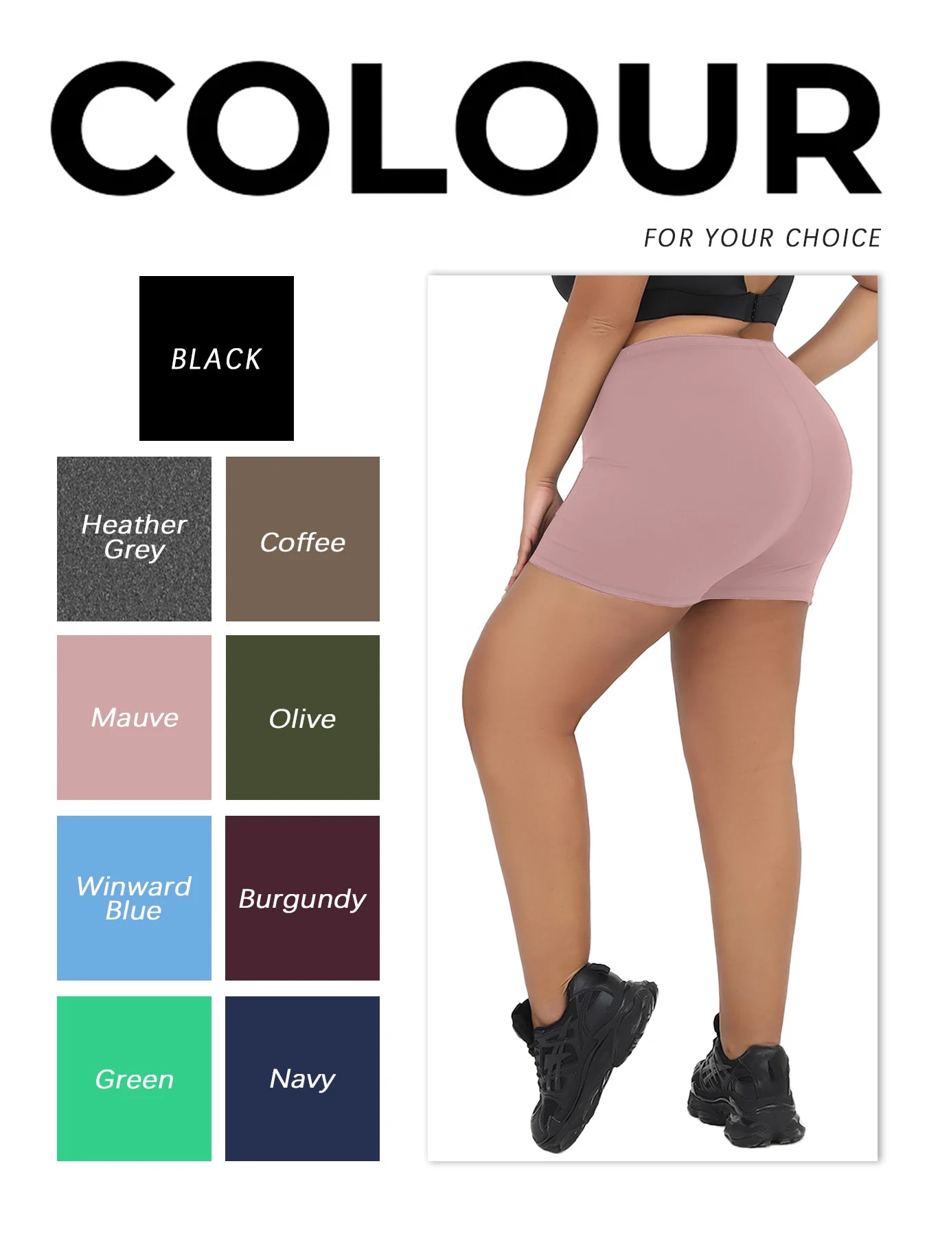 Plus Size High Waist Biker Shorts — Squat Proof Yoga Sports Shorts 1XL-4XL