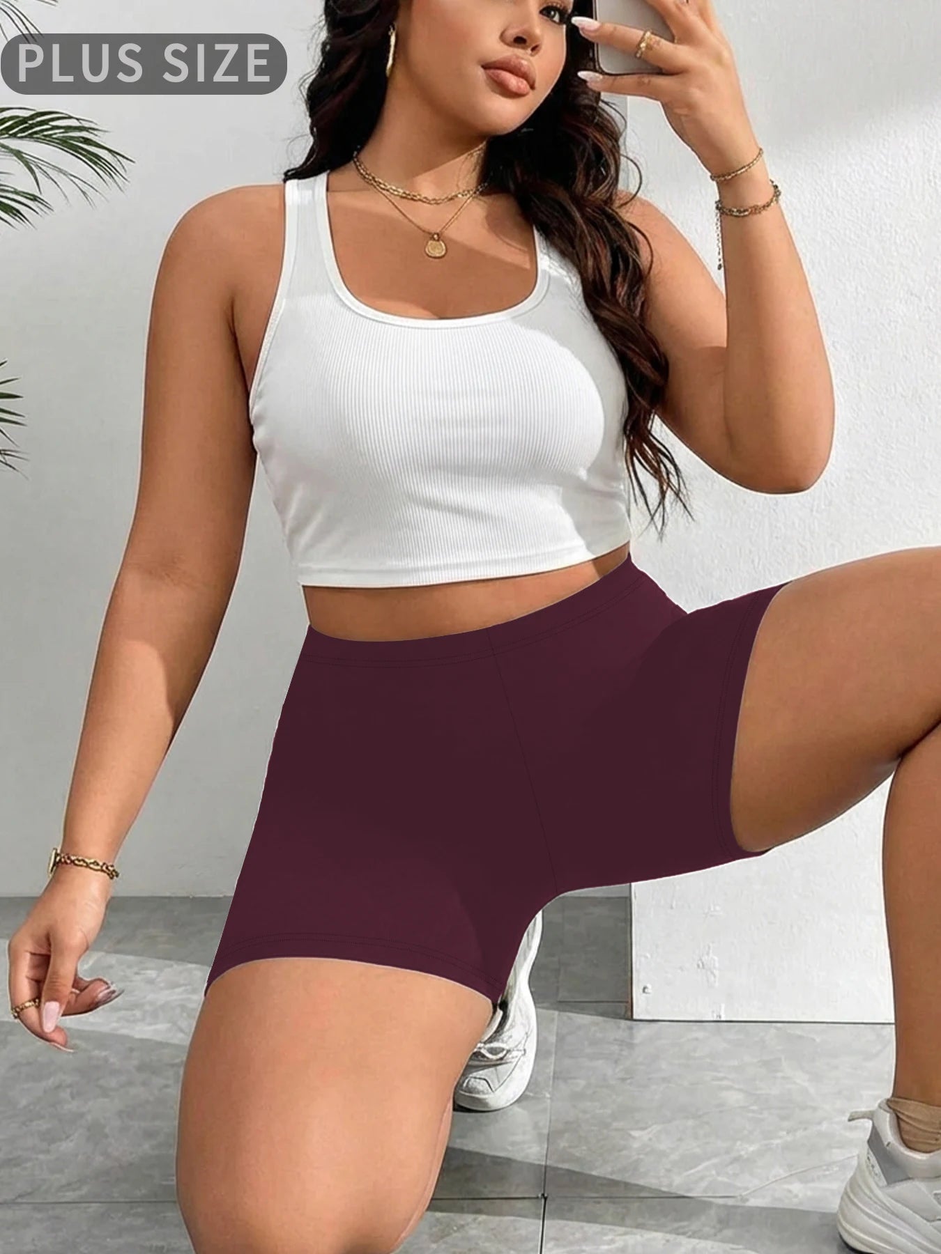 Plus Size High Waist Biker Shorts — Squat Proof Yoga Sports Shorts 1XL-4XL