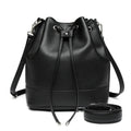 Leather Drawstring Bucket Bag — Hobo Tote & Crossbody Purse with Shoulder Straps | Undeniably Hers