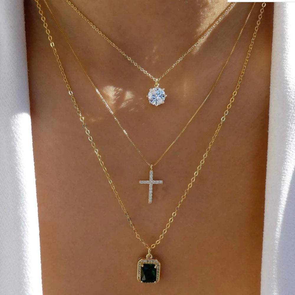5-Piece Layered Bead Chain Necklace Set — Gold & Silver Stackable Necklaces for Women