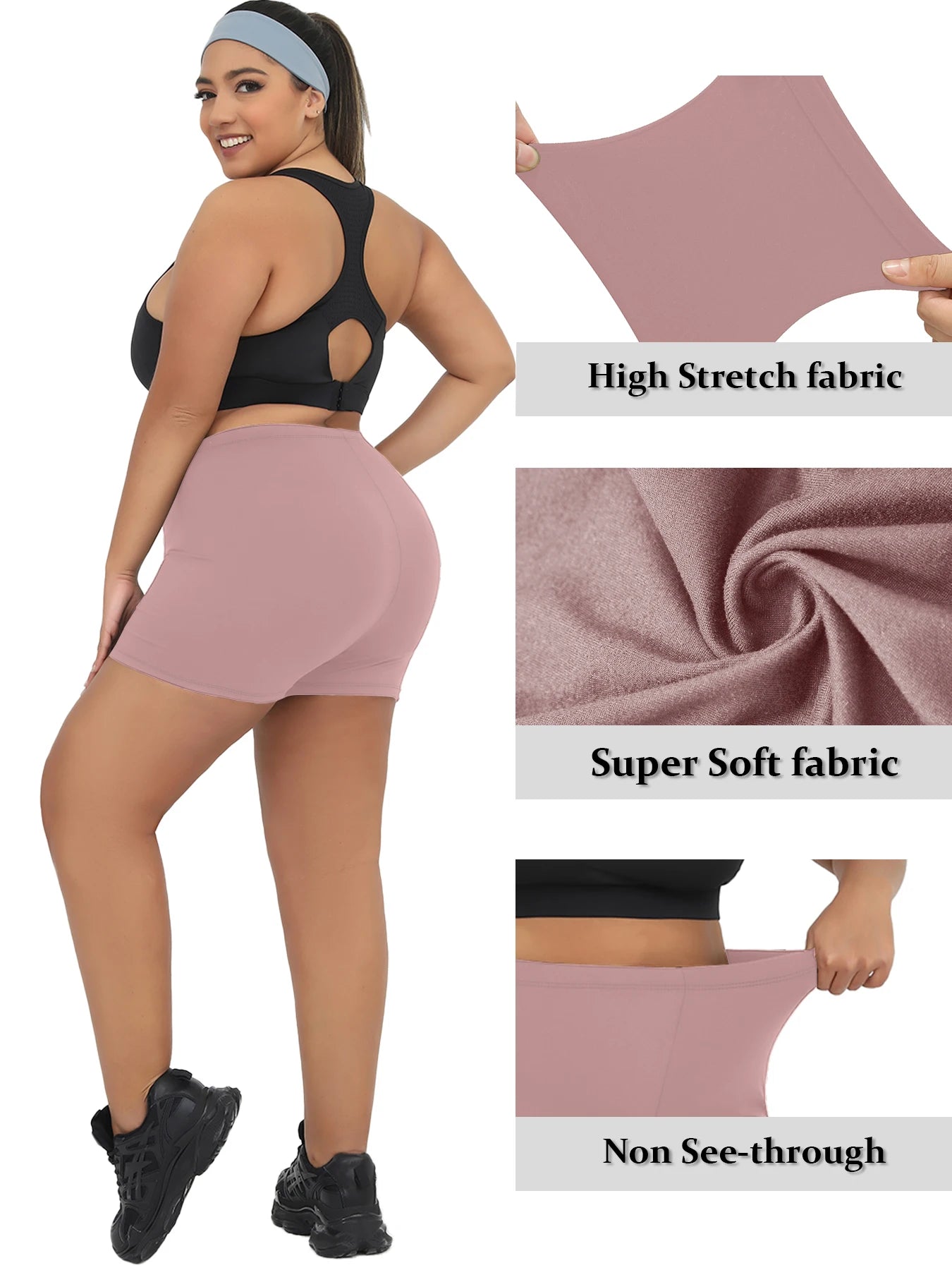 Plus Size High Waist Biker Shorts — Squat Proof Yoga Sports Shorts 1XL-4XL