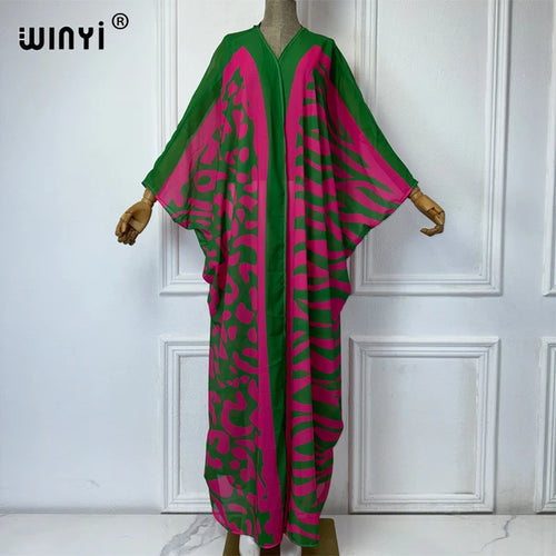 Boho print kimono cardigan beach cover-up duster