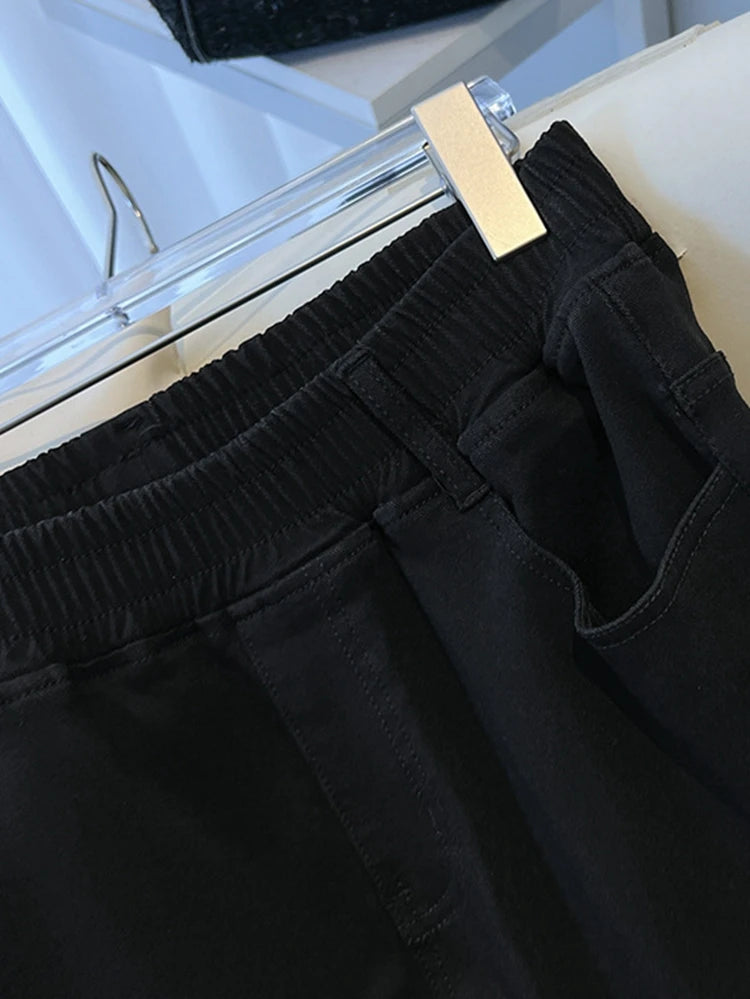 Plus Size Wide Leg Elastic Waist Jeans — Stretch Denim Up to 7XL Women