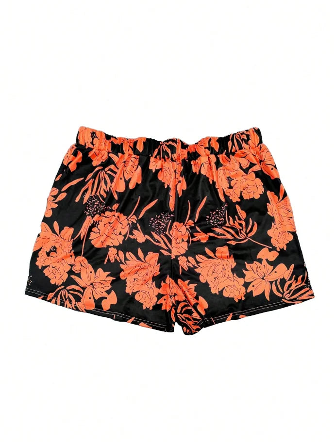 Plus Size Graphic Print 2-Piece Shorts Set — Short Sleeve Tee & Matching Shorts 1X-5X