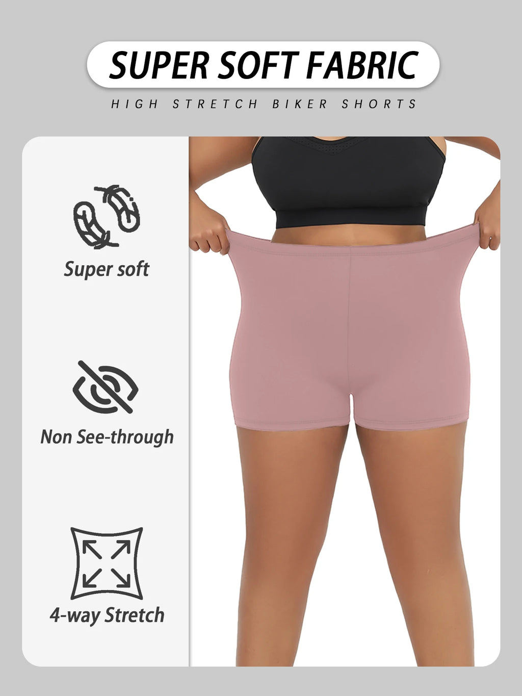 Plus Size High Waist Biker Shorts — Squat Proof Yoga Sports Shorts 1XL-4XL