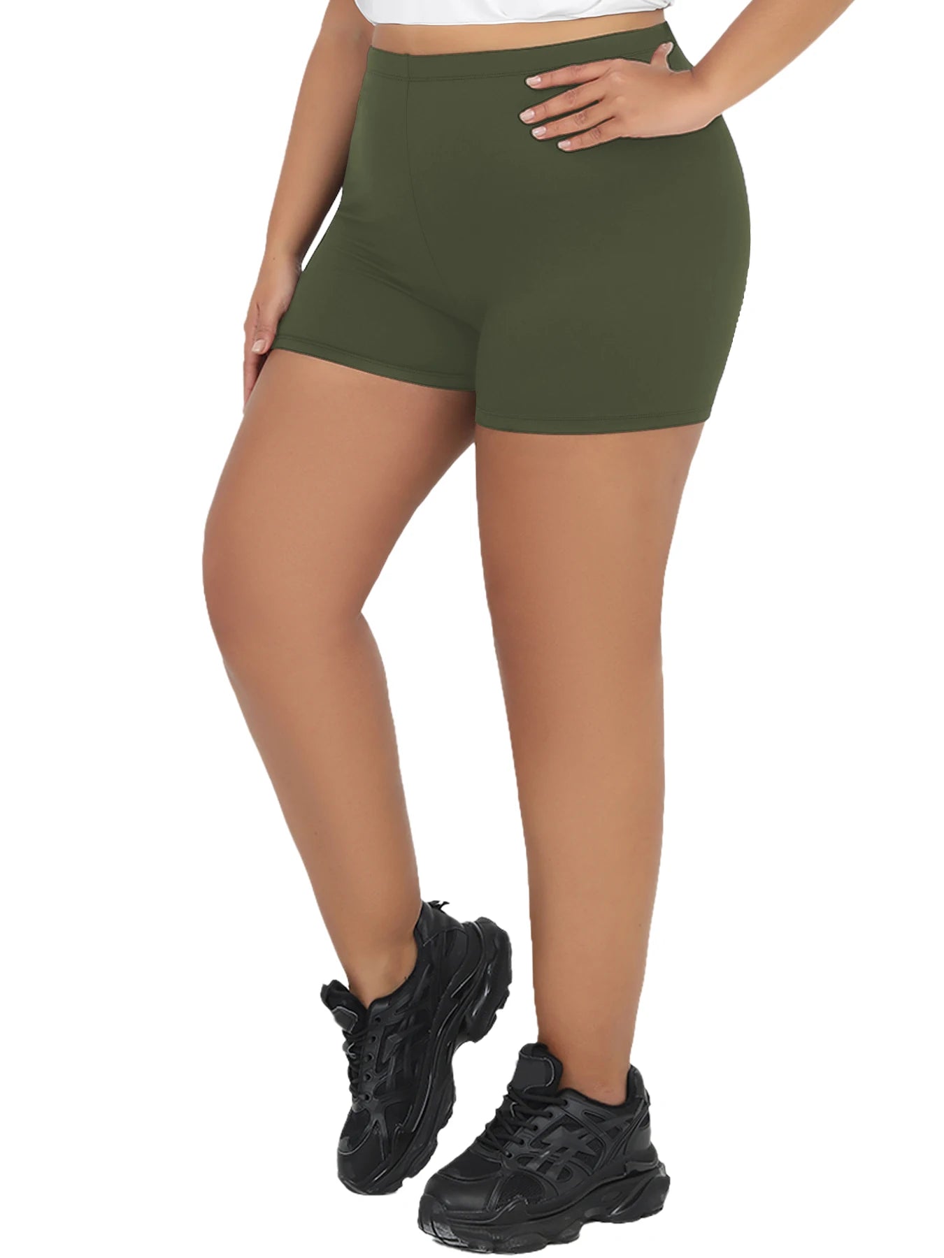Plus Size High Waist Biker Shorts — Squat Proof Yoga Sports Shorts 1XL-4XL