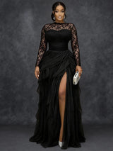 Plus Size Lace Evening Gown