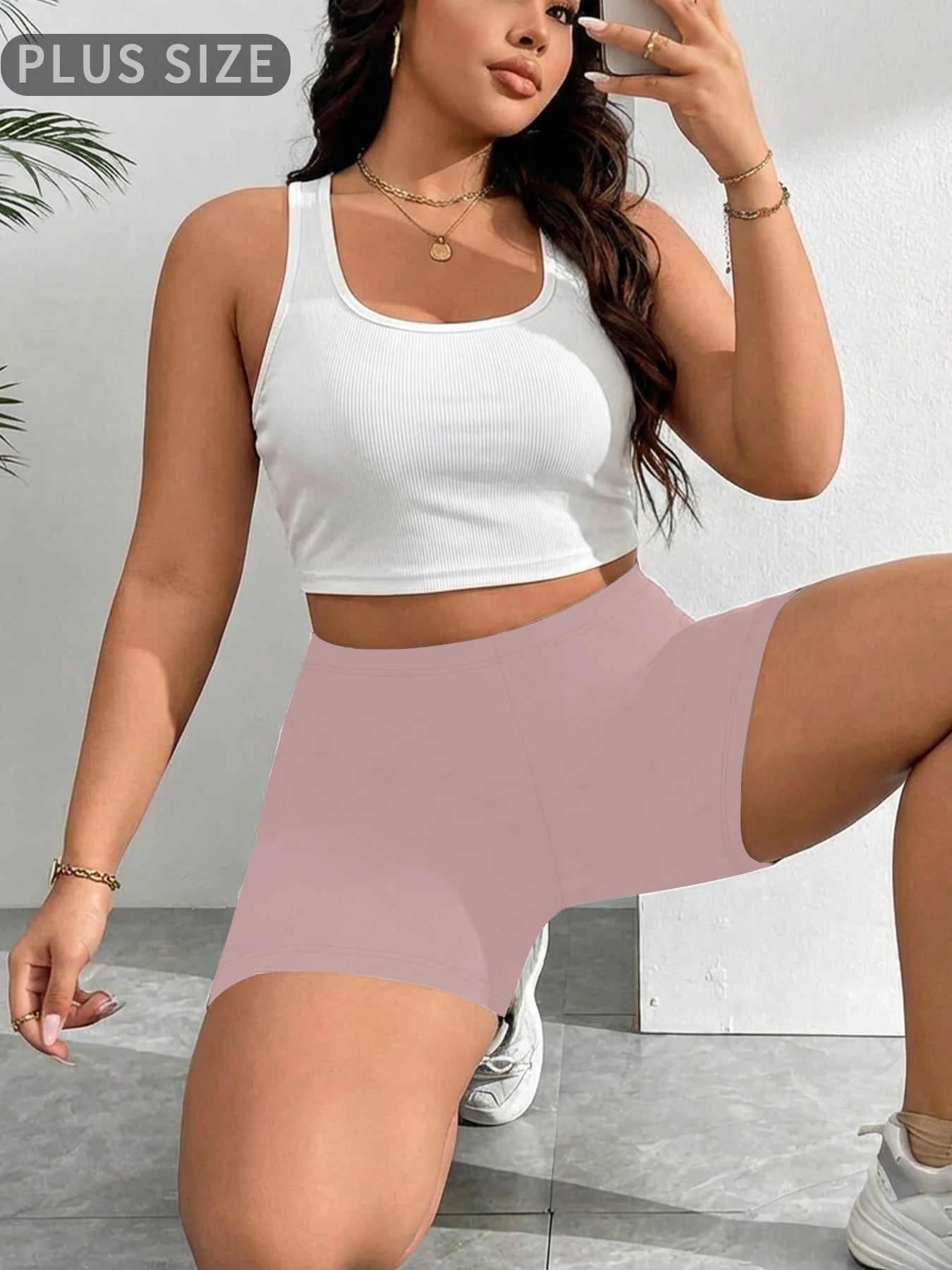 Plus Size High Waist Biker Shorts — Squat Proof Yoga Sports Shorts 1XL-4XL