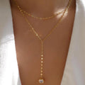 5pcs/Set Simple Braided Bead Chain Necklaces, Gold Tone, Layered Pendant Necklace Set For Women Daily And Party Wear