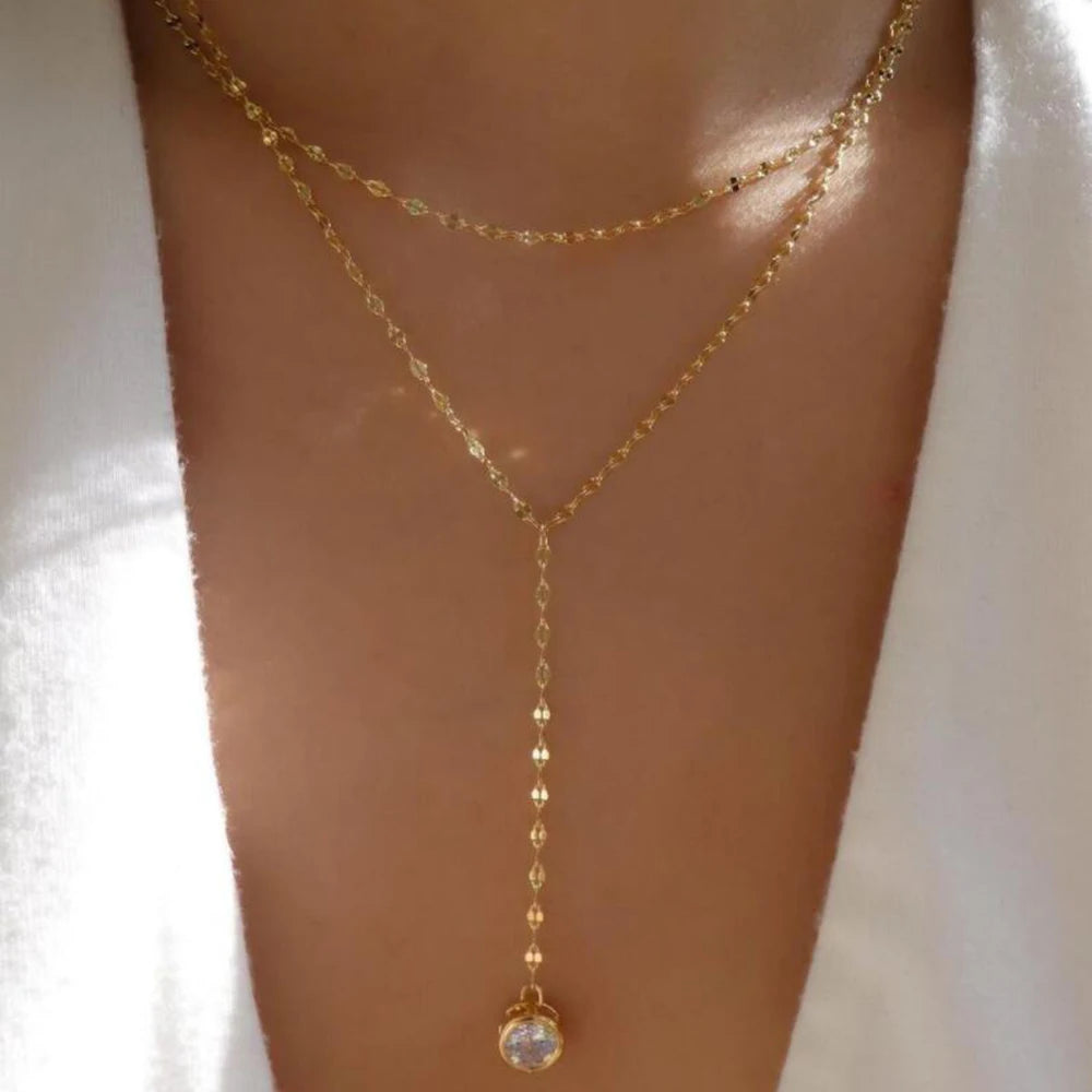 5pcs/Set Simple Braided Bead Chain Necklaces, Gold Tone, Layered Pendant Necklace Set For Women Daily And Party Wear