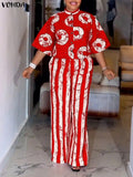 Plus size boho print two-piece set US 12-22