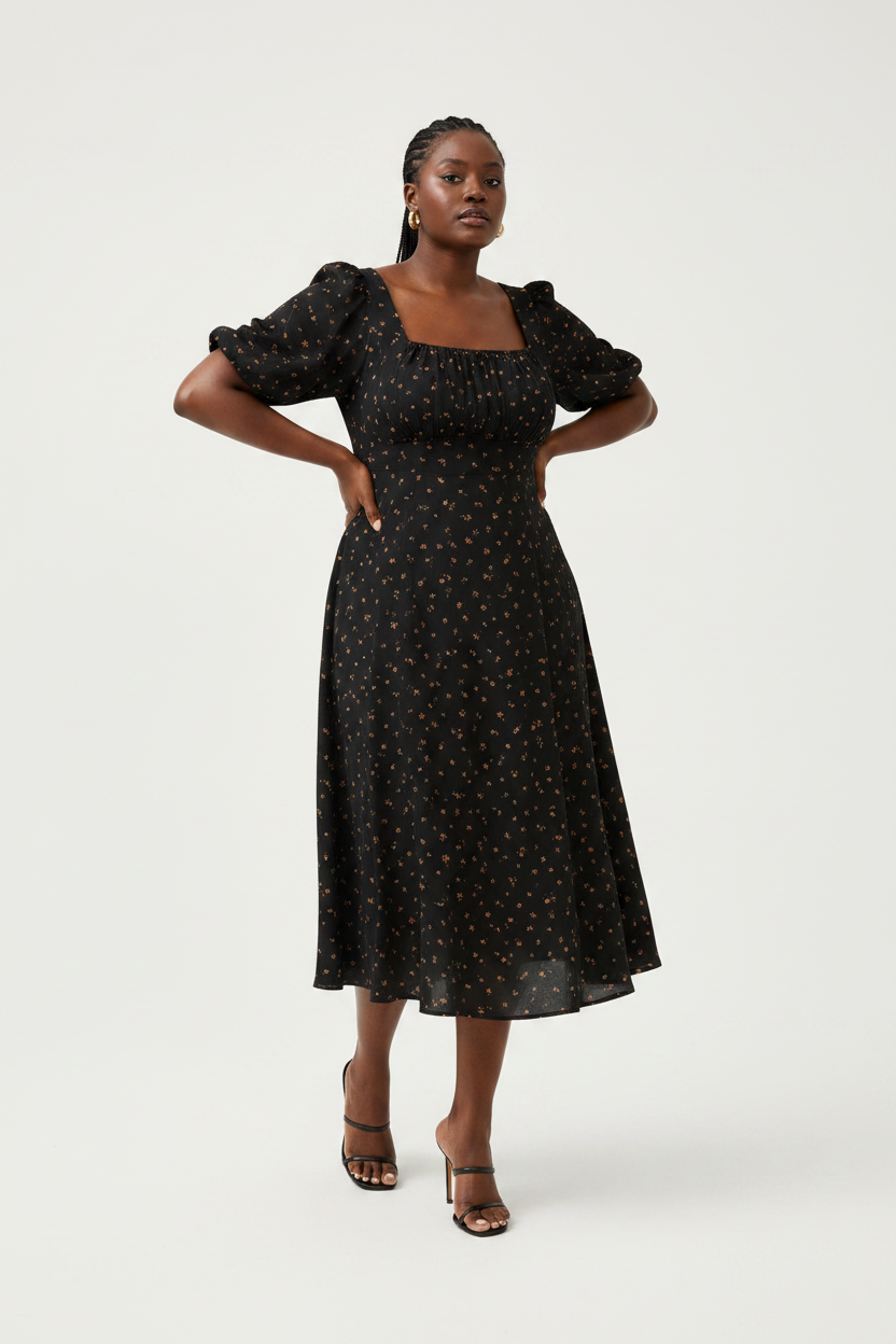 Floral Dress - 3/4 Angle