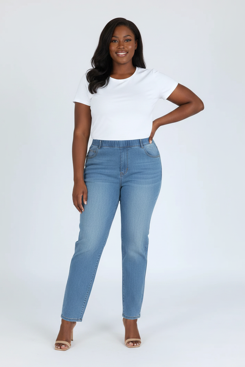 Jeans Light Wash — Black Model