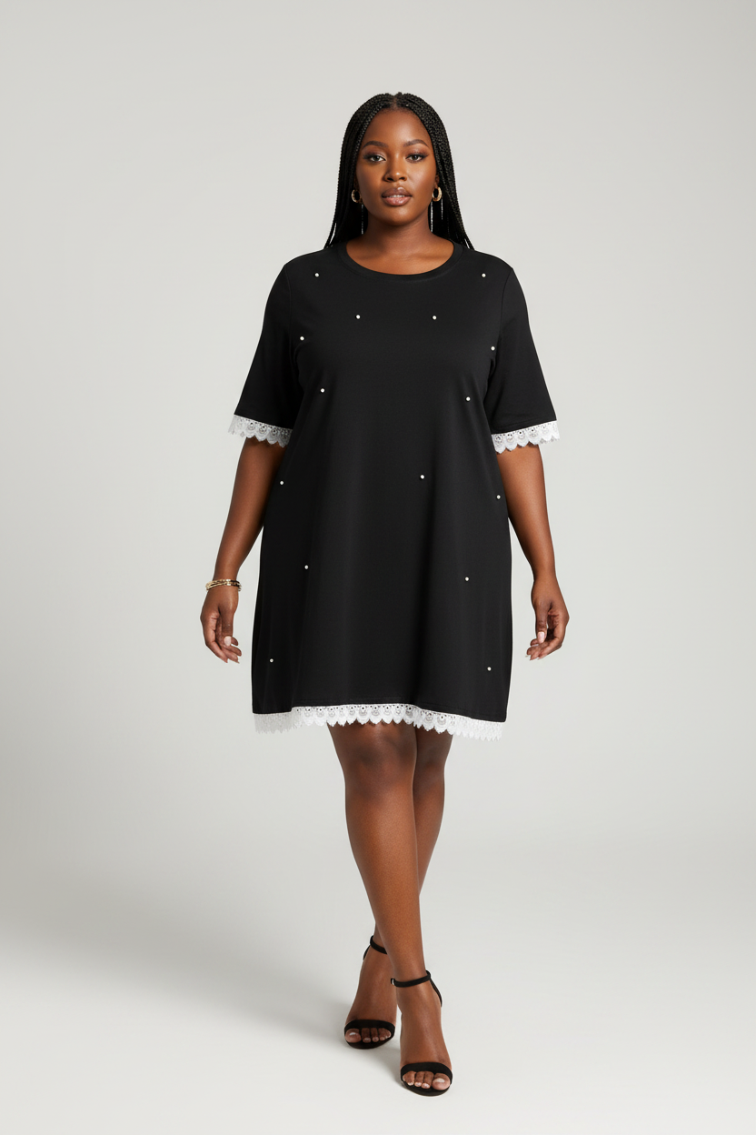 Lace Beaded Dress on Model