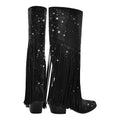 Wide Calf Fringe Western Cowboy Boots — Women's Knee High Boots Wide Fit US 5-13